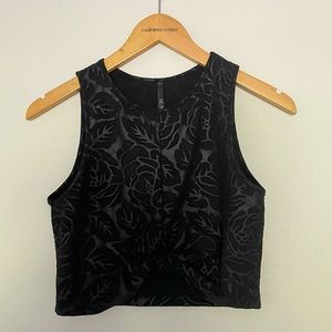 Black tic toc crop top